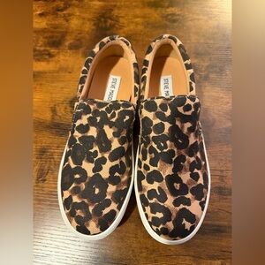 Steve Madden Gills Platform Animal Leopard Print Slip-On Sneakers US sz 7 in EUC